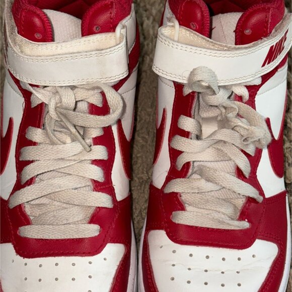 Nike Court Borough Mid 2 Sneakers-Red/White-Size 5.5Y-GUC - Picture 4 of 11